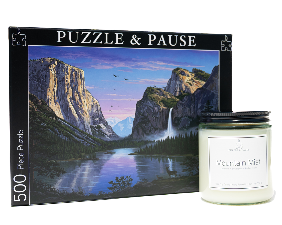 Mountain Mist 500 Pc Puzzle & Candle Box – Puzzle & Pause